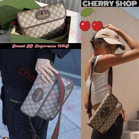 Gucci Belt Bag GG Canvas : กระเป๋าคาดอกทรงกล่องของ Gucci.